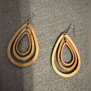 Wooden earrings hoops
